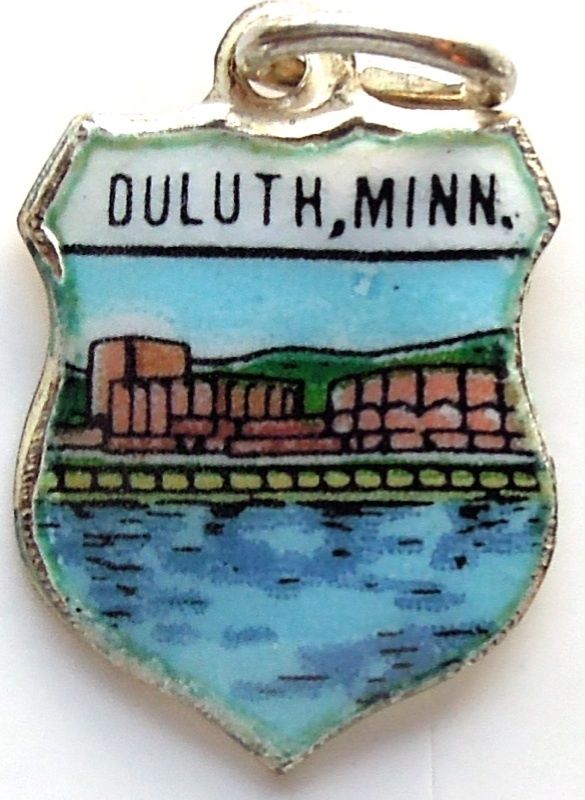 (image for) Minnesota - Duluth Auditorium DECC - Vintage Enamel Travel Shield Charm